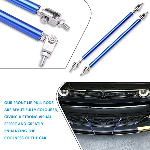 Dreamizer 2× Universal Front Bumper Lip Support Splitter Rods Adjustable 8"-11" Strut Tie Bar Support Car Body Kit Support Rear Wing Strut Rod For Sports Car Street Car - Blue #TOP3