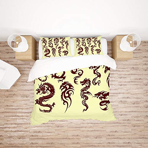 Housse de couette dragon CHEHONG en microfibre de qualité supérieure