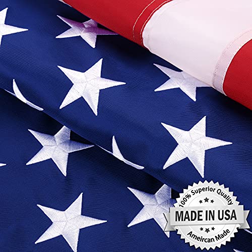 American Flag 4x6 Outdoor Heavy Duty - 100% Made in USA - US Flag 4x6 - USA Flag with Luxury Embroidered Stars and Brass Grommets (4X6 FT American Flag) American Flag 4x6 Outdoor Heavy Duty - 100% Made in USA - US Flag 4x6 - USA Flag with Luxury Embroidered Stars and Brass Grommets (4X6 FT American Flag)