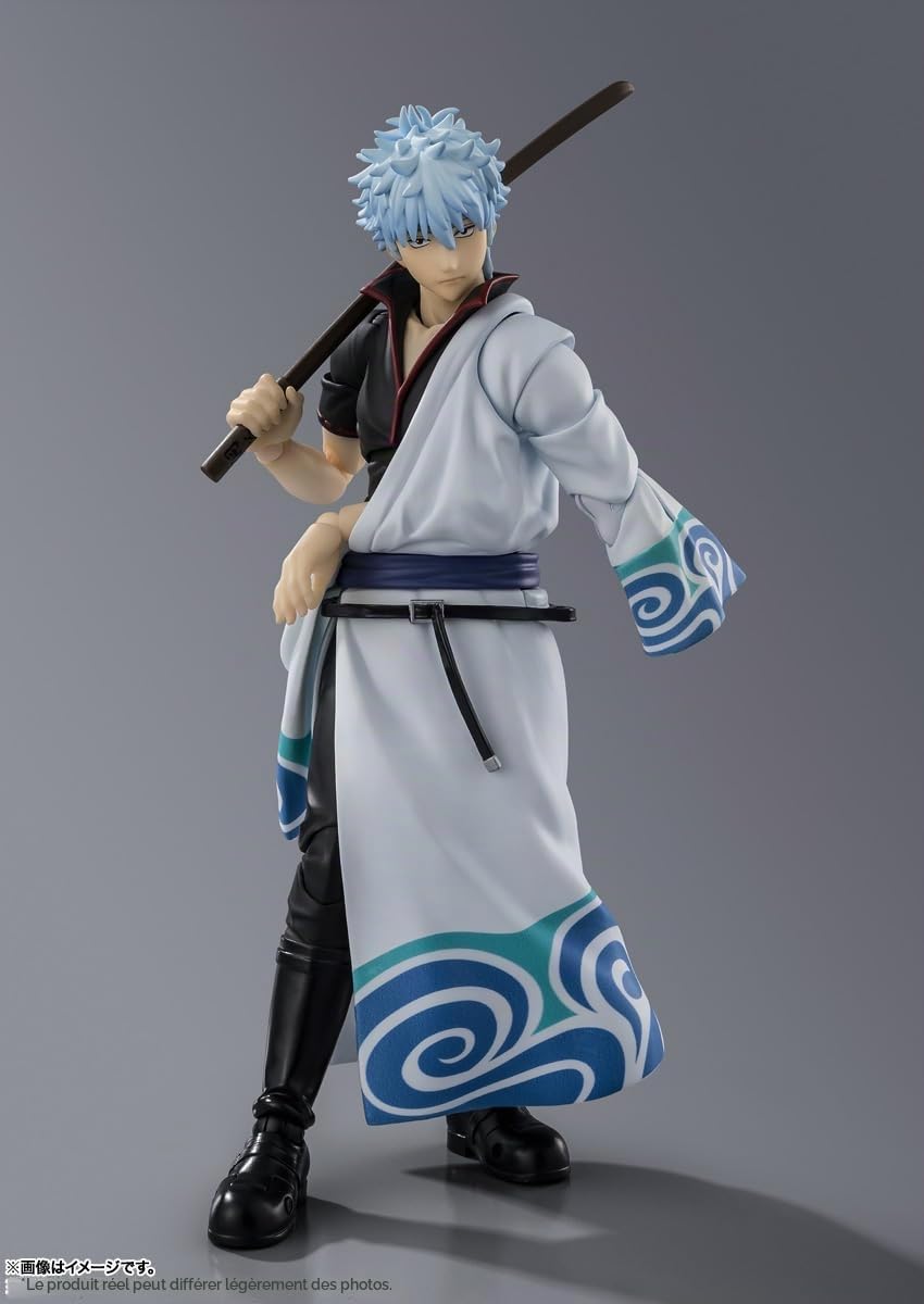 TAMASHII Nations S.H. Figuarts Gintama Gintoki Sakata Figurine pré-Peinte en PVC et ABS Env. 145 mm