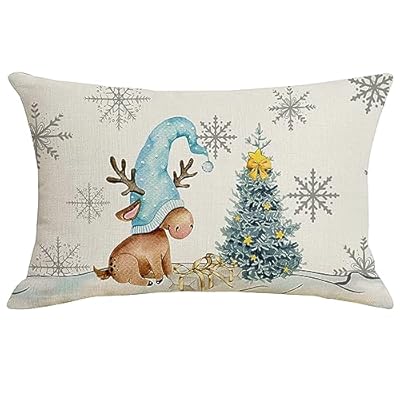 Oneshlee - Funda Cojín Navidad 50x30 Almohada Navideña Decoración Hogar Fundas para Cojines Sofá Silla Adornos para Casa Interior Habitación Salón Regalos Originales C