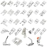 TOVOT 32PCS Domestic Sewing Foot Set - Presser Feet for Singer, Brother Low Shank Machines