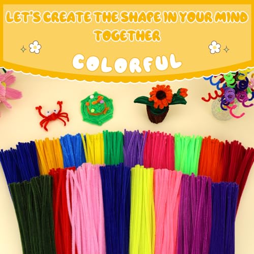 Image of Hssugi 100PCS Pipe Cleaners, Light Golden Chenille Stems Craft Supplies | Pipe Cleaners Craft Supplies, Pipe Cleaners Bulk Fuzzy Sticks for DIY Art and Craft Projects Home Decoration