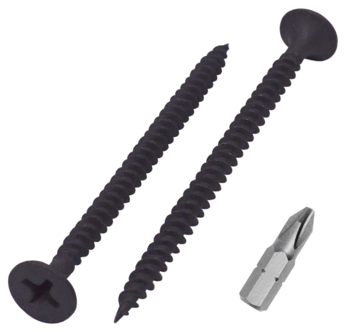 SKIR'CO (300 pcs) Black Phosphate Finish 3.5 x 55 mm Drywall Screws, Fine Thread, Phillips Bugle Head