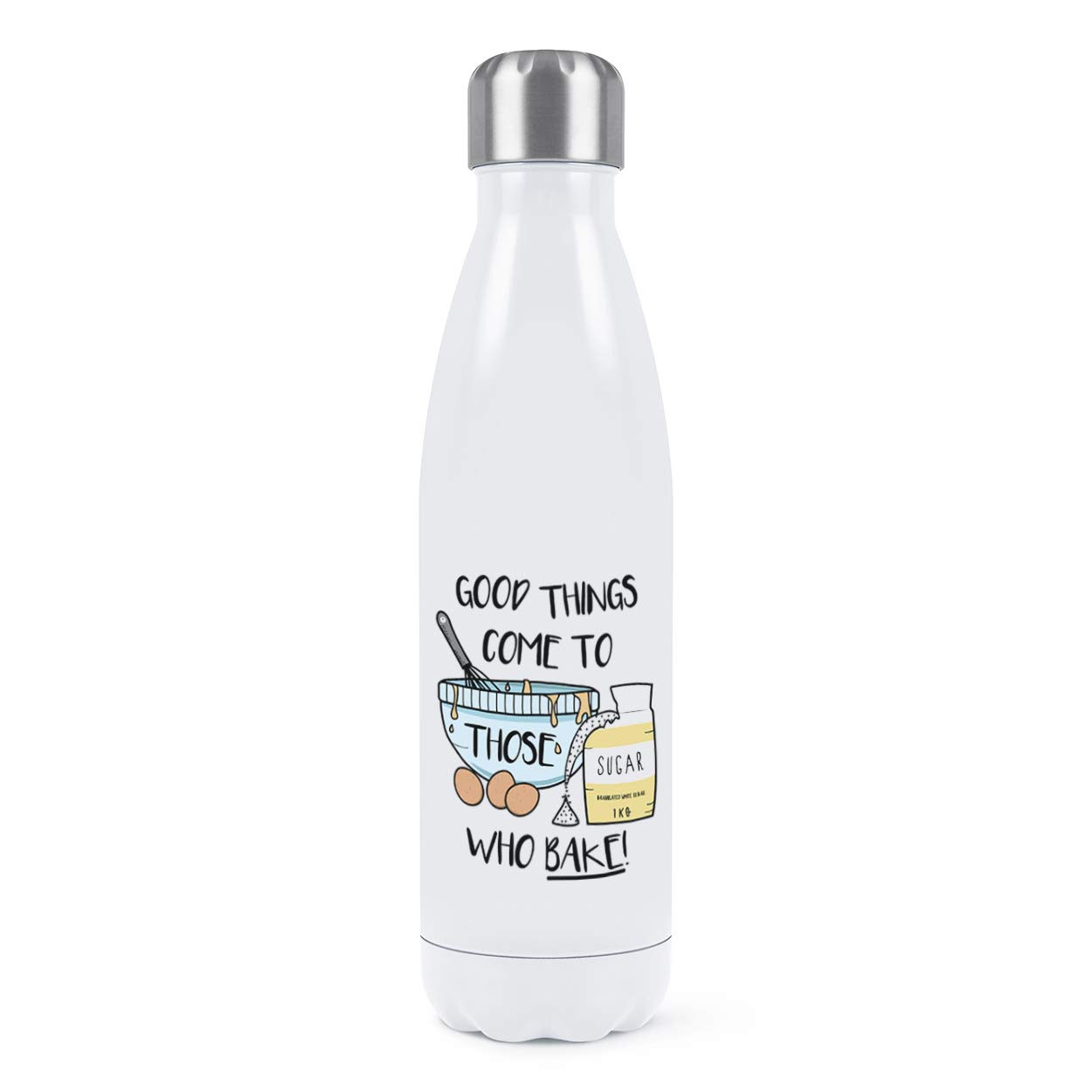 Bouteille eau double paroi pour le sport gourde inox 500ml blanche velo