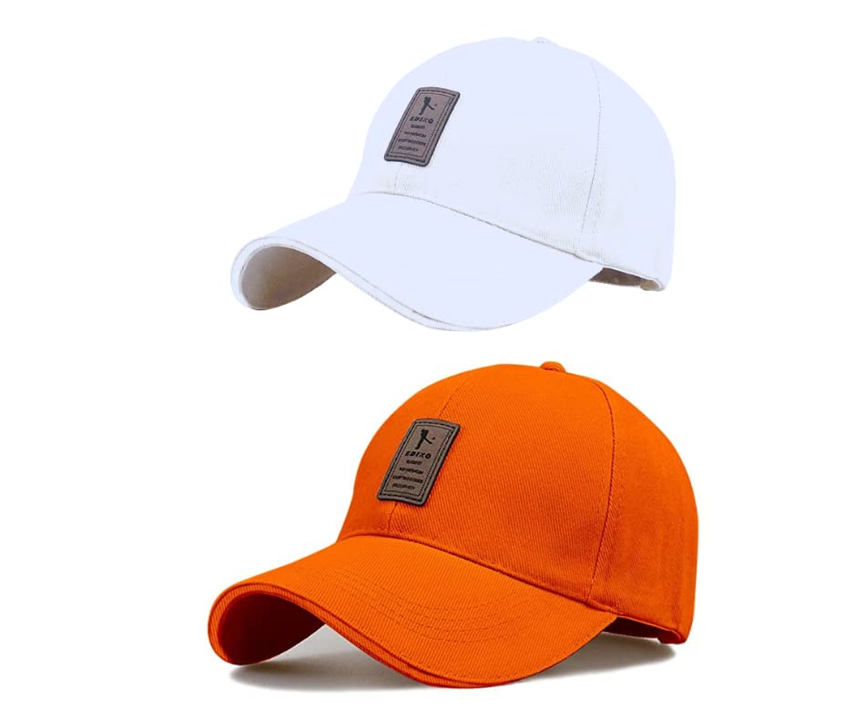 Combo Cap Pack of 2 Baseball Cotton Caps for Men and Women Adjustable Buckle Free Size Unisex Mens Caps Men for All Sports Cricket Football Baseball Workouts Running-image-12