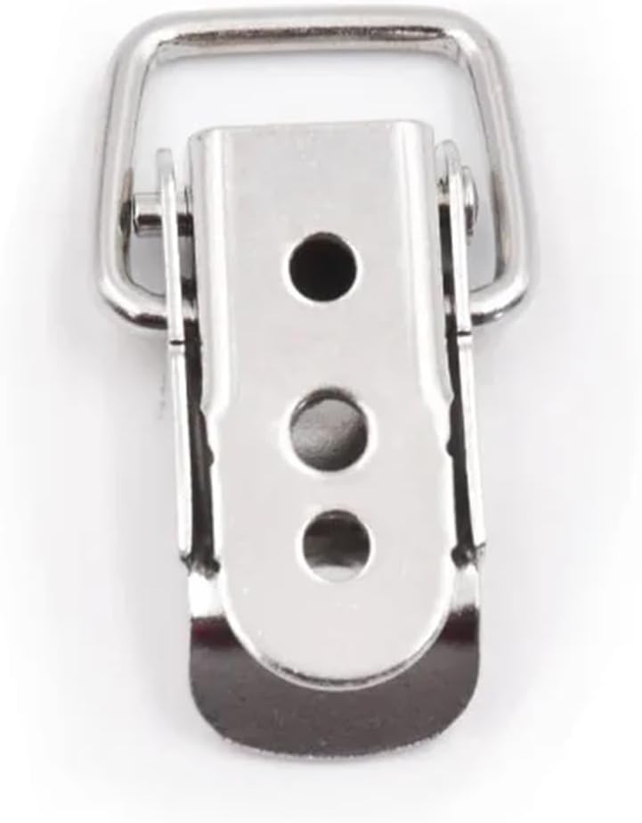 Three Kinds of Materials Iron Buckle Hook Wooden Box Hasps Clamp Spring Catch Clasp Loaded Draw Toggle 1Pcs(5pcs-Iron)