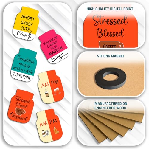 Image of Sehaz Artworks Fridge Magnets Refrigerator Stylish | Fridge Magnets Set | Fridge Decoration Items | Fridge Stickers Refrigerator | Refrigerator Sticker-FM-6-009