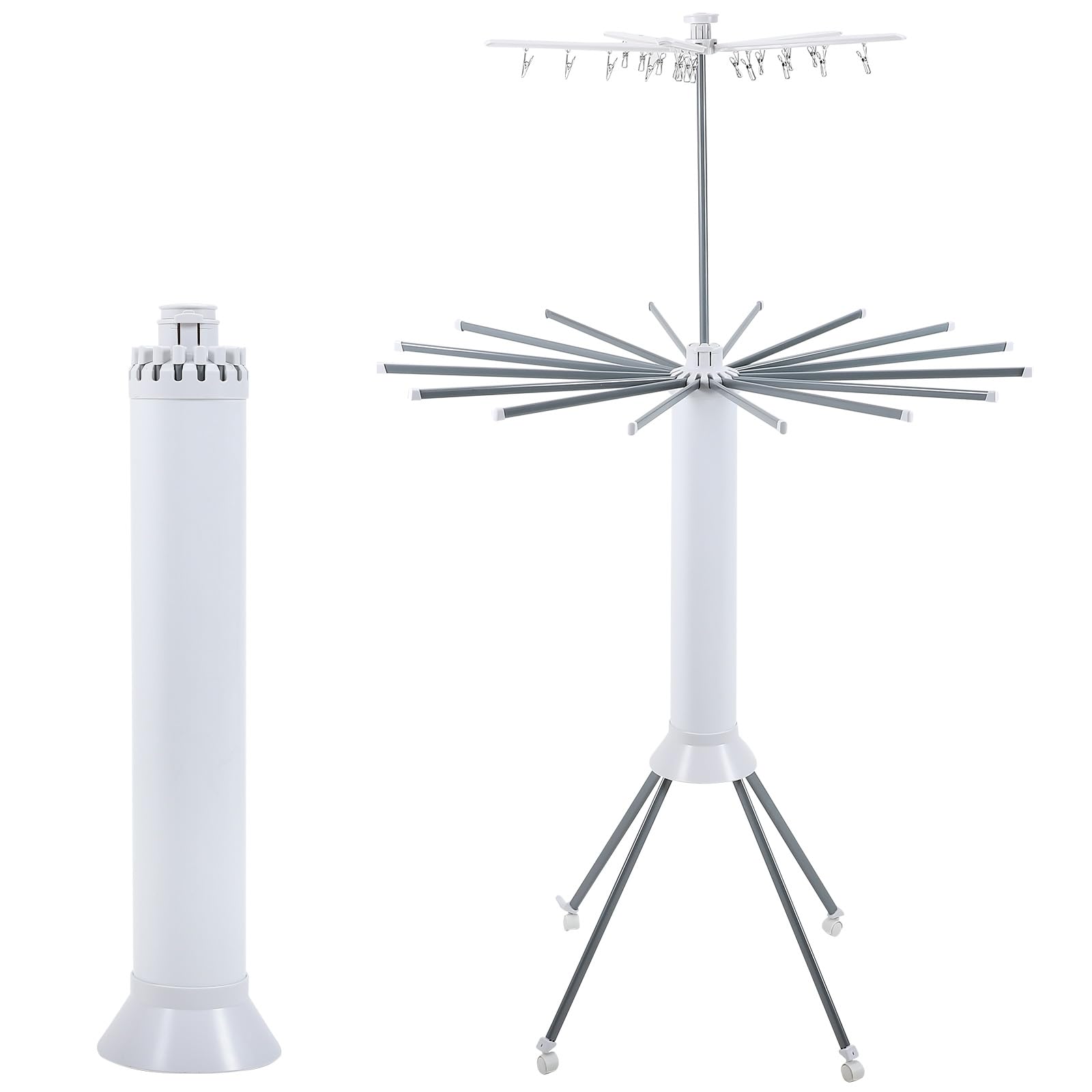 4-legged clothes drying rack foldable,octopus-shaped portable laundry drying rack,outdoor and indoor collapsible drying rack with 4 pulleys,2 tier