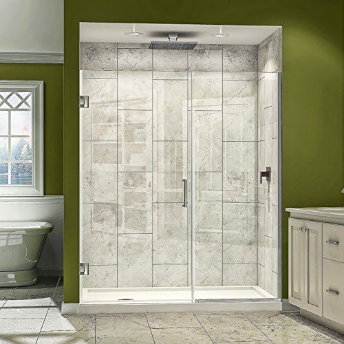 DreamLine Unidoor Plus 58-58 1/2 in. W x 72 in. H Frameless Hinged Shower Door in Brushed Nickel, SHDR-245807210-04 #1