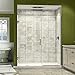 DreamLine Unidoor Plus 46 1/2 - 47 in. W x 72 in. H Frameless Hinged Shower Door in Brushed Nickel, SHDR-244657210-04