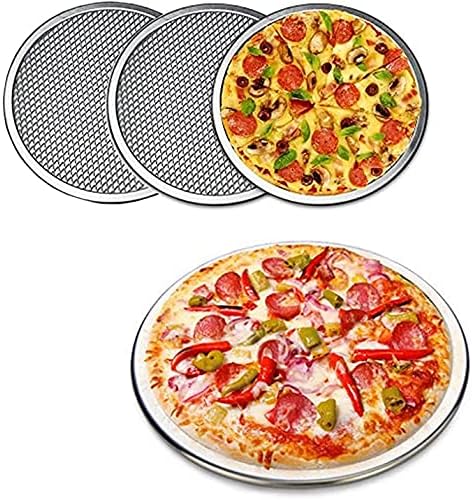 WSHA 4 Pack Pizza Screen Pizza Pan Mesh Round Baking Tray Bakeware Pizza Tools for Oven (8, 9,10,11 inch)