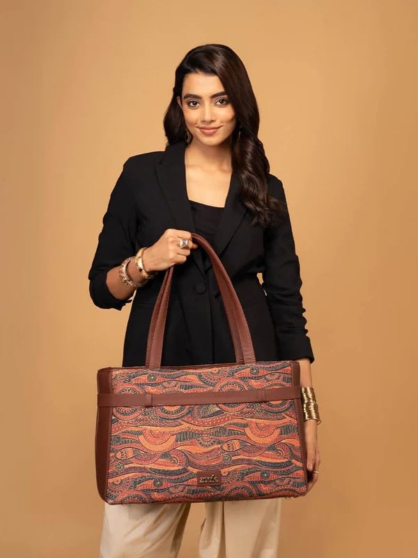 Image of ZOUK Urban Escape Bag | Stylish Vegan with Laptop Compartment, Trolley Sleeve & Anti-Theft Pocket |