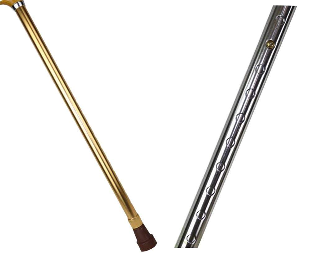 Soporte para bastón para Caminar, muleta para Ancianos, teleestable, Antideslizante, Ligero, Ajustable en Altura, Bastones Dorados para Hombres o Mujeres, muletas