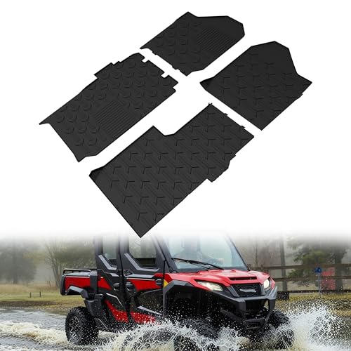 KEWISAUTO TPE Floor Mats for Kawasaki Ridge 2024-2025 AccessoriesFront & Rear All Weather Protection Rubber Floor Liners Slush Mats(4PCS Black)