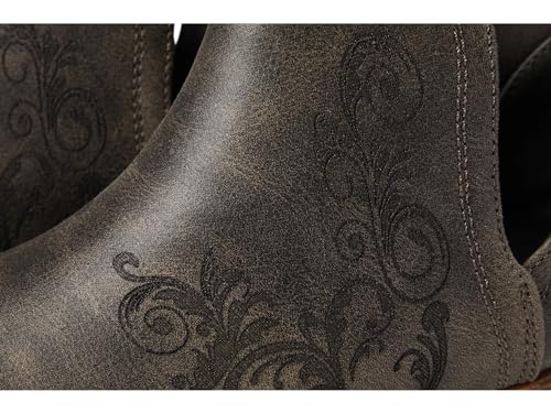 Image of ROPER Womens Ava Laser Embossed Snip Toe Casual Boots Ankle Low Heel 1-2 inch - Grey