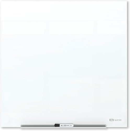 Miniatura 12 de Quartet - Pizarra blanca de vidrio magnética de borrado en seco, pizarra de 72 x 48 pulgadas para pared, sin marco, InvisaMount, blanca (Q25F03IMW)