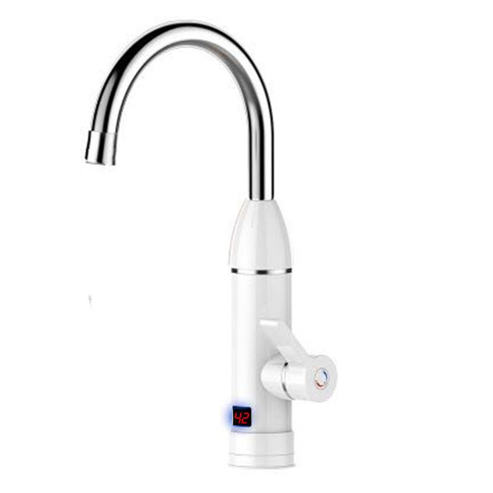 LNHHG Stainless Steel Electric Water Heater Temperature Display Kitchen Tankless Instant Hot Water Faucet(Bianco)