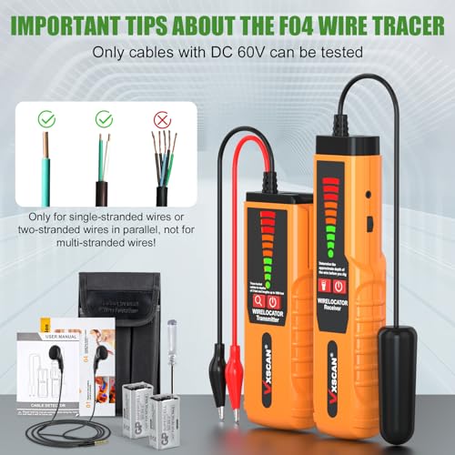 f04 underground wire locator tracer tone generator kit and probe with earphone buried wire tester for locating breakage cables amp wires dog fence cables