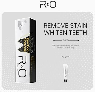 R&O Ageratum Whitening Toothpaste with Bamboo Charcoal, 3.53 oz - Great for Teeth Whitening, Reduces Plaque, Removes Stubborn Stains, Promotes Oral Health, Long - Lasting Fresh Breath (3)