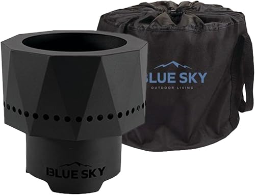 Blue Sky Outdoor Living Pike - Fogata portátil ultra portátil, sin humo, con bolsa de transporte, color negro