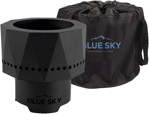 Blue Sky Outdoor Living Pike Ultra Portable Fire Pit, Portable Smokeless Fire Pit with Carrying Bag, Black