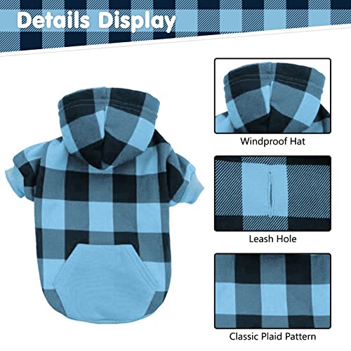 Plaid Dog Hoodie Pet Clothes Sweaters With Hat #TOP3