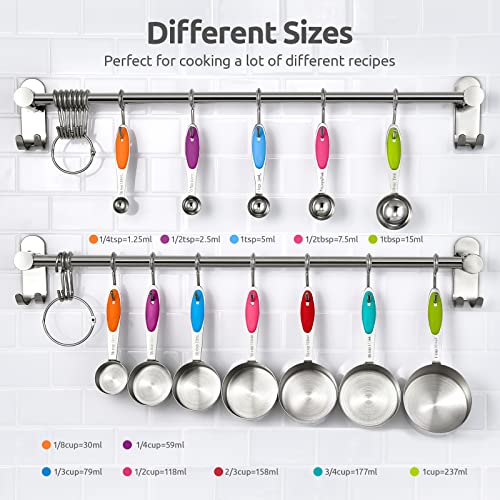 Image of U-Taste Measuring Cups Spoons Set, 18 /8 Stainless Steel, 12Pcs, Multicolor