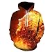 Produktbild 3D-MEN Sweatshirt Herren Hoodies Volle 3D gedruckte Grafik Sweatshirt Athletic Breathable Fashion Pullover mit Taschen Flamme und Horror 6XL