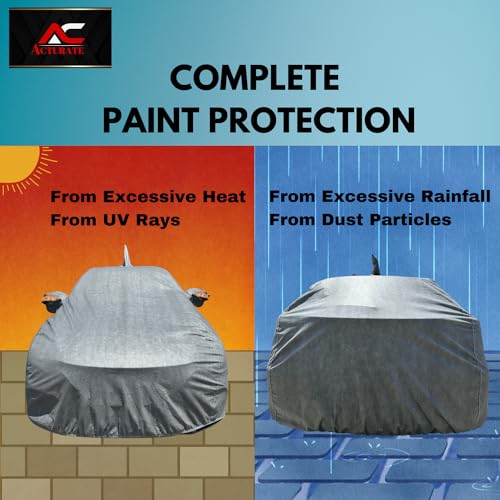 Image of ACTURATE Car Cover for MG Windsor EV (2024-2025) | 100% Waterproof Cover with Antenna & Reflective Mirror Pockets | Dustproof, Scratchproof, Heatproof Windsor EV Car Cover |Soft Cotton Lining| Grey