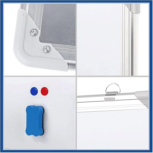 Miniatura 2 de Pizarra blanca de borrado en seco, 20 x 14 pulgadas (19.7 x 13.8 in) para pared, marco de aluminio para colgar para niños, dibujar y escribir enseñar