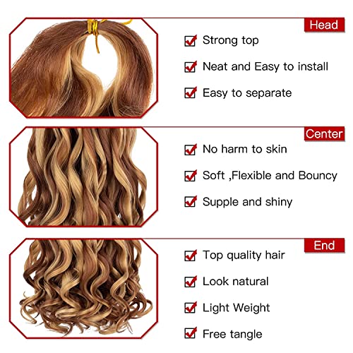 Xtrend 22 Inch 8 Packs French Curls Braiding Hair Pre Stretched Loose Wave Bouncy Braiding Hair Curly For Yaki Texture Precurled Curls Synthetic Hair Extensions For Women(22Inch,27M30#) - Image 3