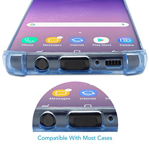 PortPlugs USB C Dust Plugs (5 Pairs) - Compatible Samsung s10, s9, s8 Note, Pixel, One Plus, Any Type C Port - Includes Headphone Jack Plugs, SIM Tool (Black)