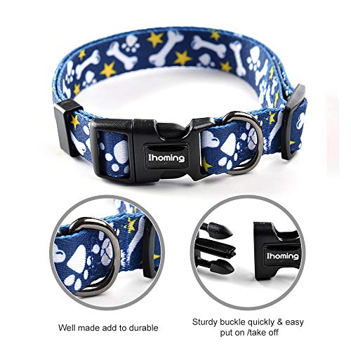 Ihoming Dog Collar And Leash Set For Daily Outdoor Walking Running Training, Bone Design For Large Boys Girls Dogs Cats Pets, L-Up To 80Lbs #TOP1