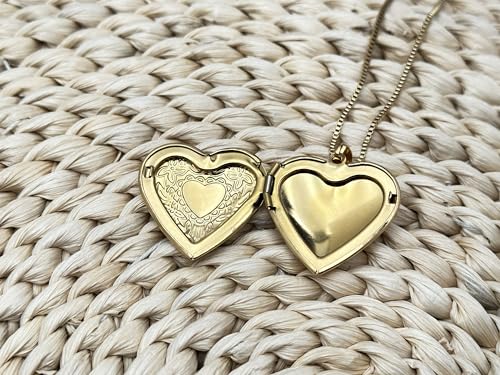 Love Heart Locket Necklace That Holds Pictures, Initial Alphabet A-Z Photo Lockets2