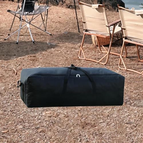 1680D Oxford Duffel Bag with Zippers for Sports, Black, 150L3