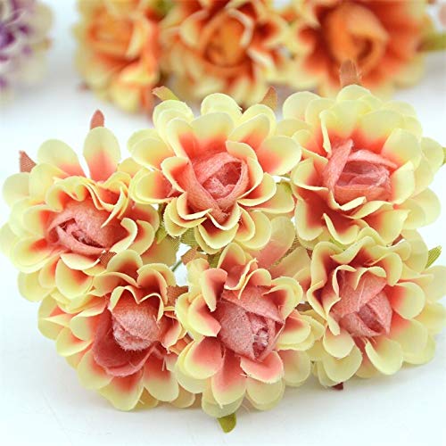 60 pcs/lot 4 cm Soie Rose Bouquet De Fleurs Artificielles pour La Décoration De Mariage Scrapbooking À La Main Couronnes Faux Fleur