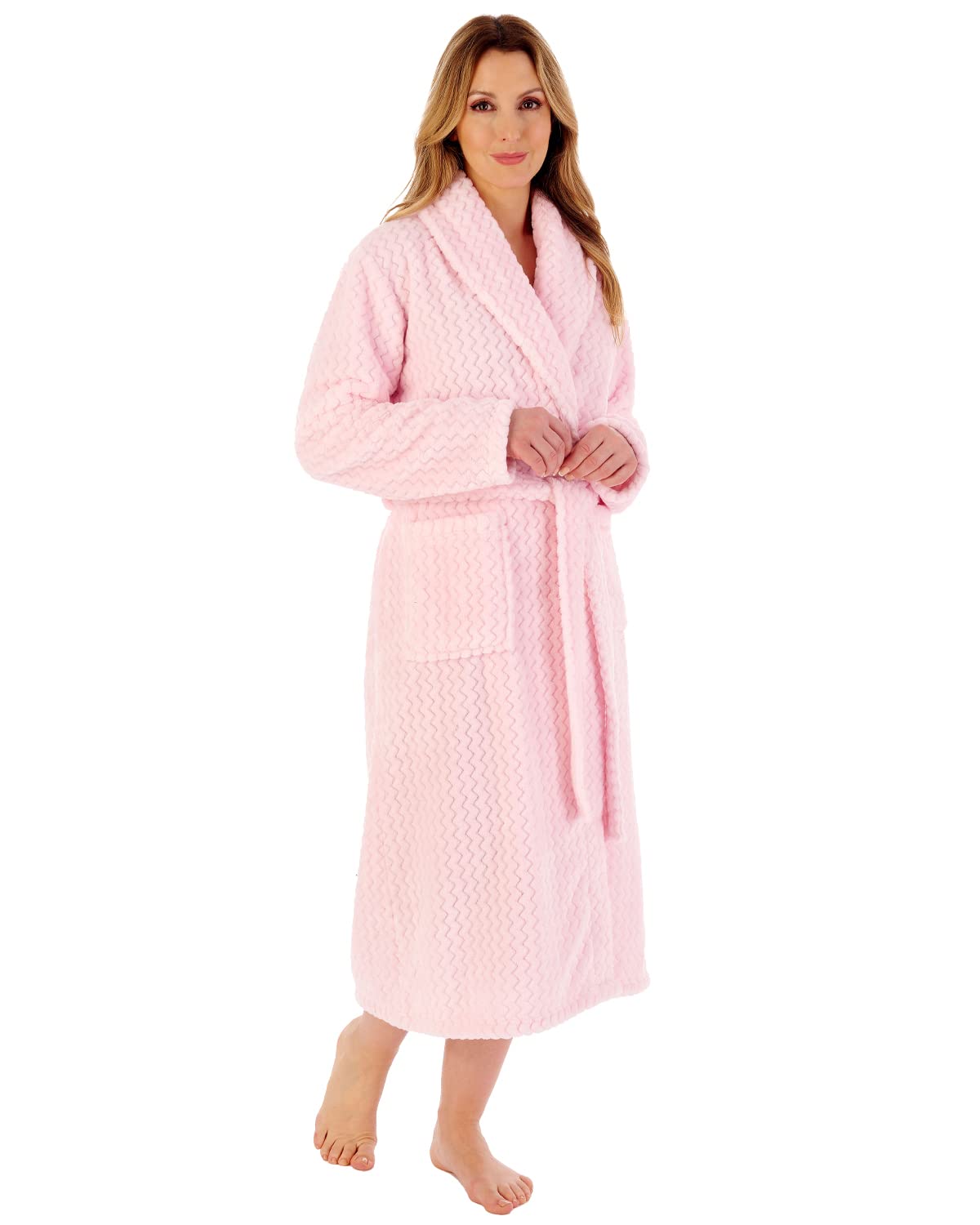 Slenderella Chevron Wrap Dressing Gown HC02318 Pink 2XL