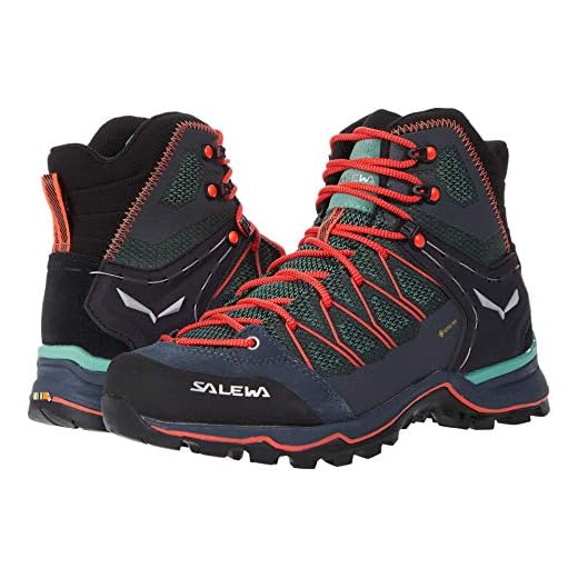 Salewa Mountain Trainer Lite Mid GTX Boot - Women's Feld Green/Fluo Coral 8