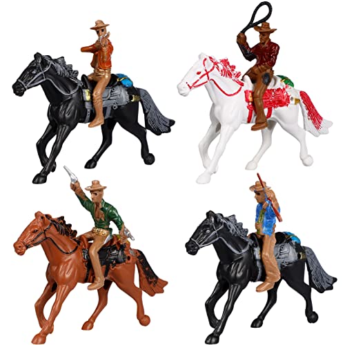 Recopilación de Vaqueros para Niño Top 5. 48 STOBOK 4 Pieces Vaquero Montando Modelo Juguetes De Caballos para Niñas Estatuilla De Vaquero del Mundo De La Granja Niño El Plastico Clasificado