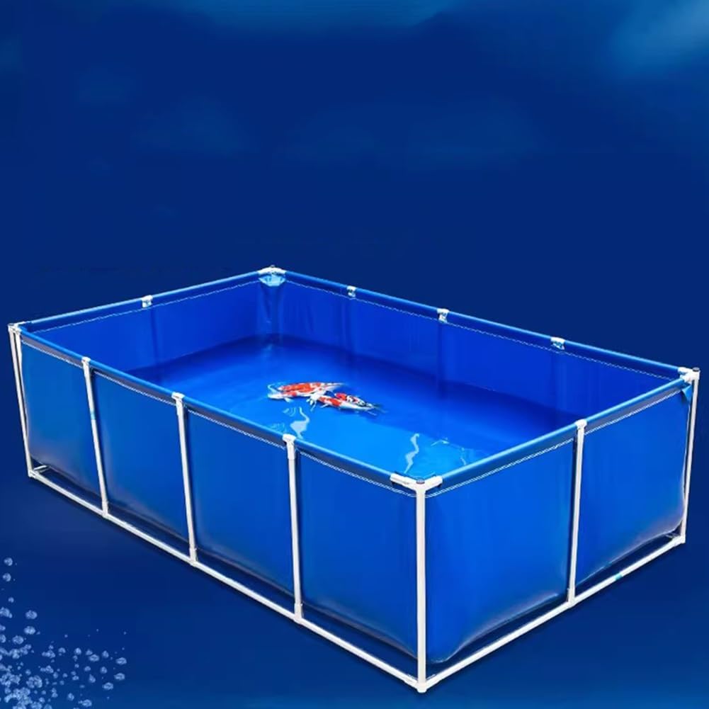 Generico Acquario Pieghevole in PVC Resistente per Carpe Koi e Pesci Rossi, 1,5x1x0,5 m, per Interni/Esterni con valvola di Scarico - Ideale per Appassionati di acquariologia e per Decorare Il giardi