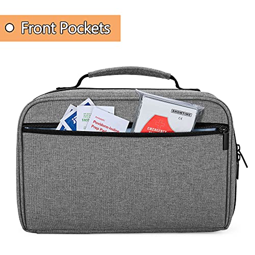 Image of Damero Stethoscope Carrying Case Holds 2 Stethoscopes and BP Cuffs, Gray | Portable Stethoscope Case Compatible with 3M Littmann /ADC /Omron /MDF, Slots and Pockets for Nurse Accessories, Bag Only