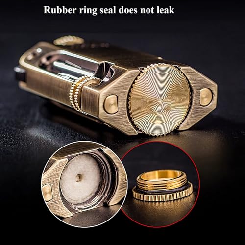 Encendedor de queroseno retro con doble rueda de molienda, regalo ideal para hombres 6