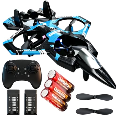 Toy Drone Remote Control Aircraft RC Quadcopter 2 Batteries Altitude Hold 360 Flips One-Key Takeoff/Landing Cool LED Lights Rechargeable Long Flight Time 3 Speed Modes Circle Fly Mode