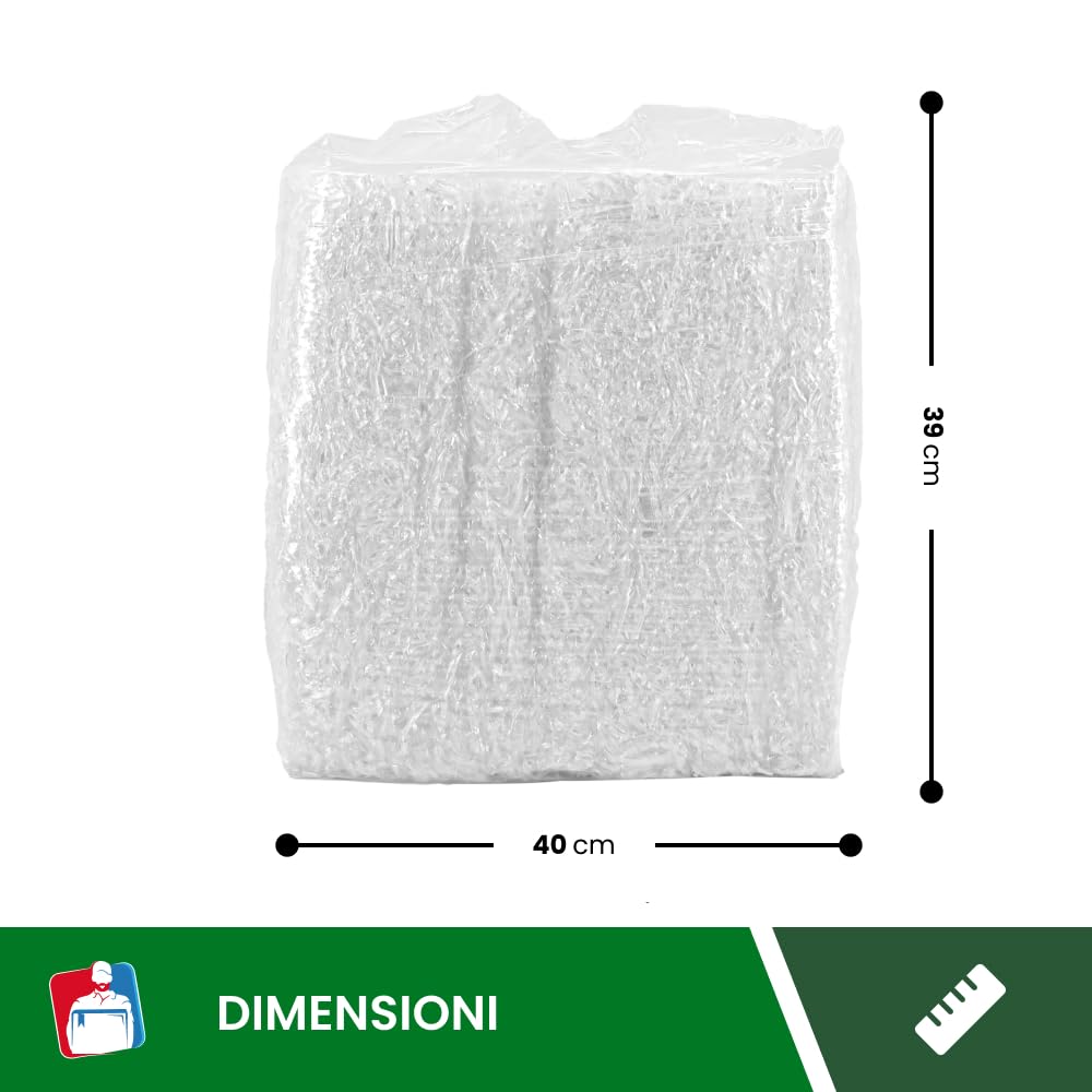 IMBALLAGGI 2000-15Kg Trucioli Trasparenti in Polipropilene Bio, Paglia per Cesti Natalizi, Regali di Natale e Confezione Regalo, Riempimento Imballaggio per Spedizioni Pacchi, Paglietta per Scatole