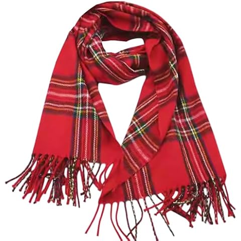 UILYNIU Red Plaid Scarf for Men and Women Cover
