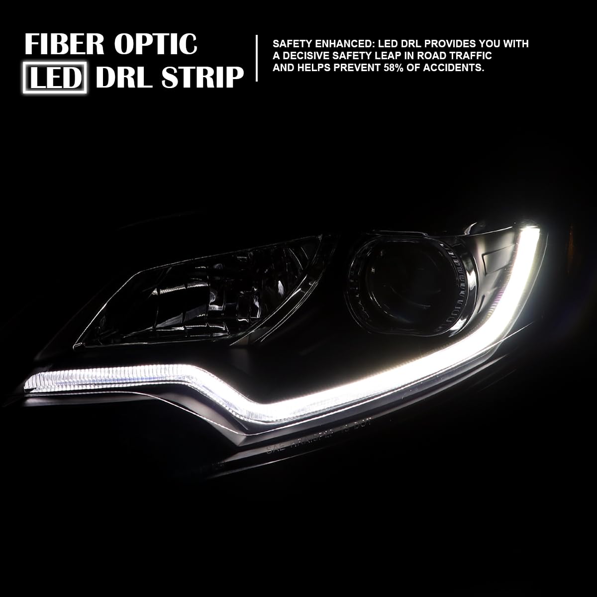 SPEC-D TUNING Black Projector Headlights w/LED Sequential Turn Signal Compatible with 2012-2014 Ford Focus, Fits Models Made in United States And Canada, Left + Right Pair Headlamps Assembly