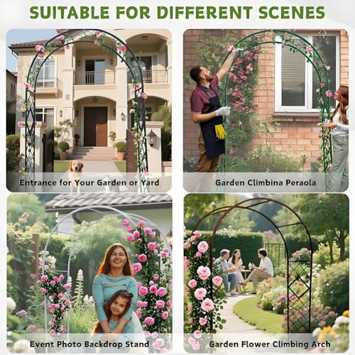 Flower Display Stand Multi-Layer with Round Buckets Plant Wheels Movable Metal(en:Garden Arbor Trellis 1.4x2.2m,1.8x2.4,2x2.4,2.4x2.4,2.8x2.4,3x2.4m Garden Arch Metal Pergola, Thickened W - Image 5