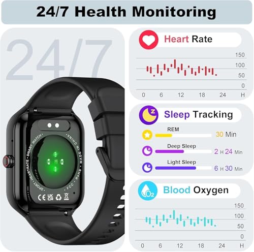 Fempoin Smart Watch for Women Men (Answer/Make Call),1.96" SmartWatch, Fitness Watch with 100+ Sport Modes, IP68 Waterproof, Pedometer, Heart Rate/Sleep Monitor, Activity Tracker for Android iOS - image 3