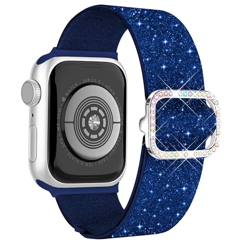 wipalor Sparkly Stretchy Nylon Band Fit Bling Apple Watch Bands for Women - image 1